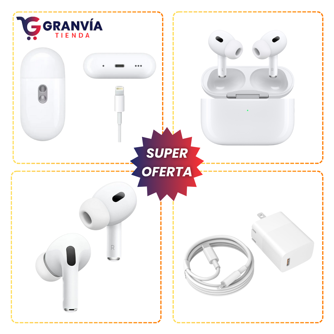 AirPods Pro 2 + Cargador Completo (Cable y Cabezal) DE REGALO