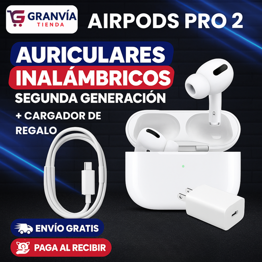 AirPods Pro 2 + Cargador Completo (Cable y Cabezal) DE REGALO